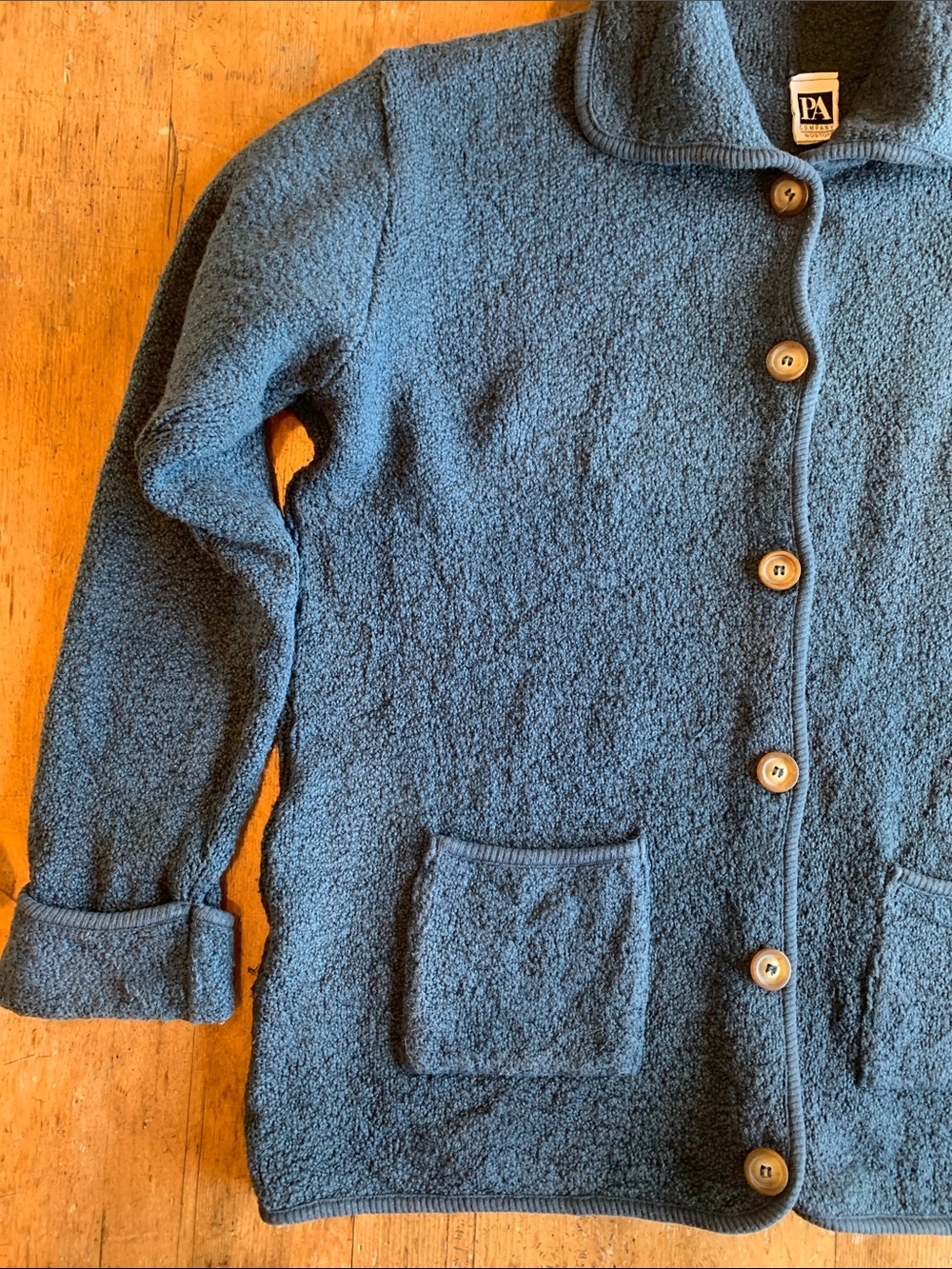 PA Company 1990’s Women’s Navy Blue Button-Up Cotton Cardigan - Picture 4 of 16